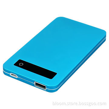 Slim Mobile Phone USB Charger with 5,000mAh Lithium Battery, 1A Input Current